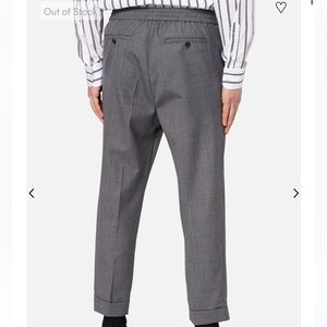 AMI Elasticated Carrot Fit Wool Pants in Grey for Men